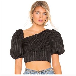 Xs revolve puff sleeve crop top